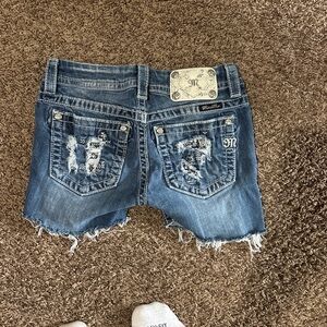 Miss Me Blue Jean Shorts Distressed Casual